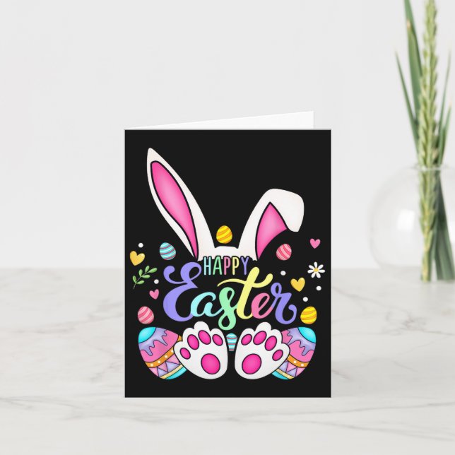 Happy Easter Bunny Rabbit Face Funny Easter Day Wo Card (Front)