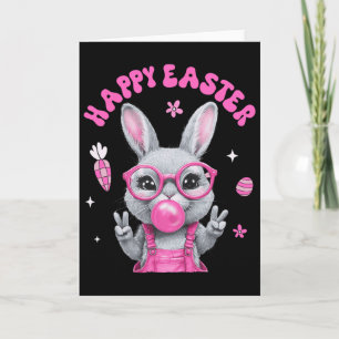 Happy Easter Bunny Rabbit Face Funny Easter Day Wo Card