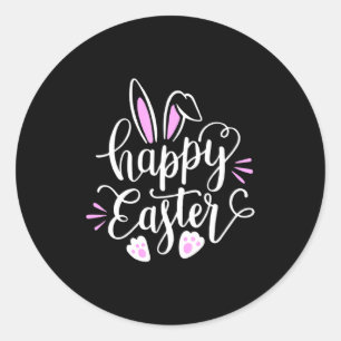 Happy Easter Bunny Rabbit Face Funny Easter Day Wo Classic Round Sticker
