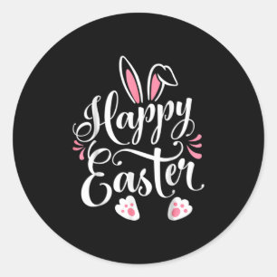Happy Easter Bunny Rabbit Face Funny Easter Day Wo Classic Round Sticker
