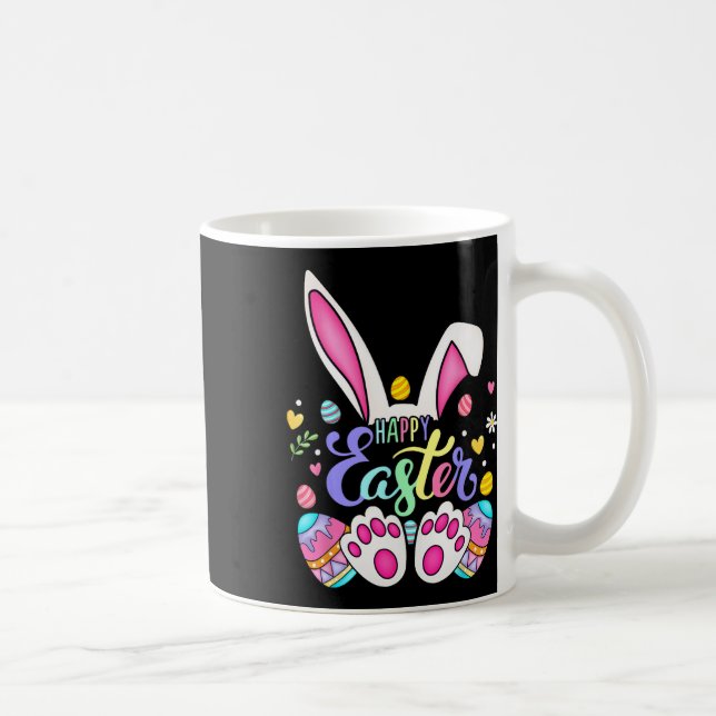 Happy Easter Bunny Rabbit Face Funny Easter Day Wo Coffee Mug (Right)