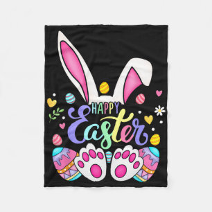 Happy Easter Bunny Rabbit Face Funny Easter Day Wo Fleece Blanket