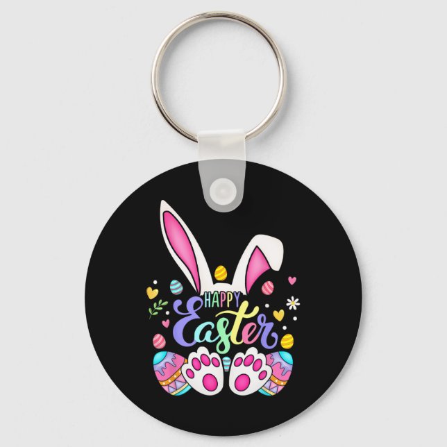 Happy Easter Bunny Rabbit Face Funny Easter Day Wo Key Ring (Front)