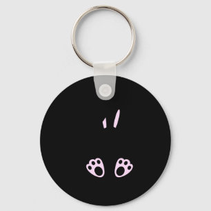 Happy easter bunny rabbit face funny easter day wo key ring