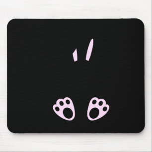 Happy easter bunny rabbit face funny easter day wo mouse pad