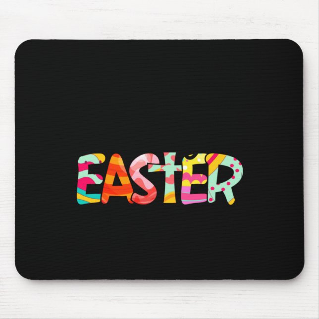 Happy Easter Bunny Rabbit Face Funny Easter Day Wo Mouse Pad (Front)