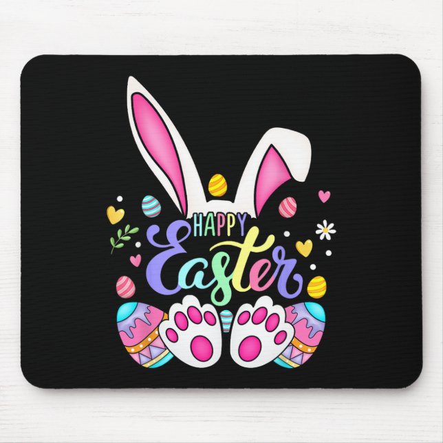 Happy Easter Bunny Rabbit Face Funny Easter Day Wo Mouse Pad (Front)