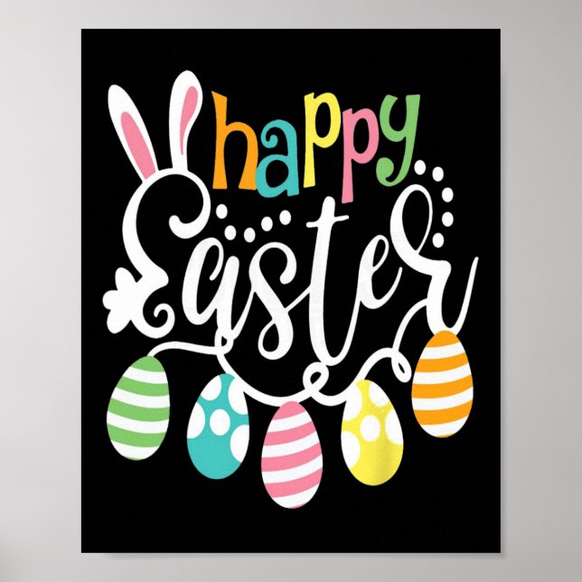 Happy Easter Bunny Rabbit Face Funny Easter Day Wo Poster (Front)