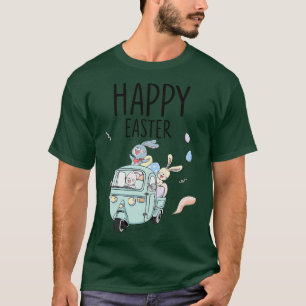 happy easter bunny rabbit face funny easter day wo T-Shirt