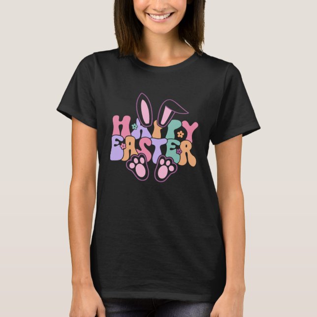 Happy Easter Bunny Rabbit Face Funny Easter Day Wo T-Shirt (Front)