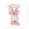 Happy easter Bunny rabbit flower pastel pink 
