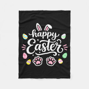 Happy Easter Bunny Rabbit For Girls Kids Boys Teac Fleece Blanket