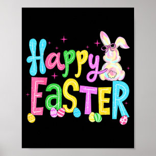 Happy Easter Bunny Rabbit For Kids Girls Teens Tea Poster