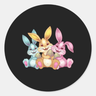 Happy Easter Bunny Rabbit Funny Easter Day Classic Round Sticker