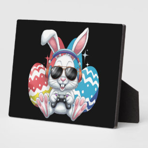 Happy Easter Bunny Rabbit Gaming Gamer Games Plaque