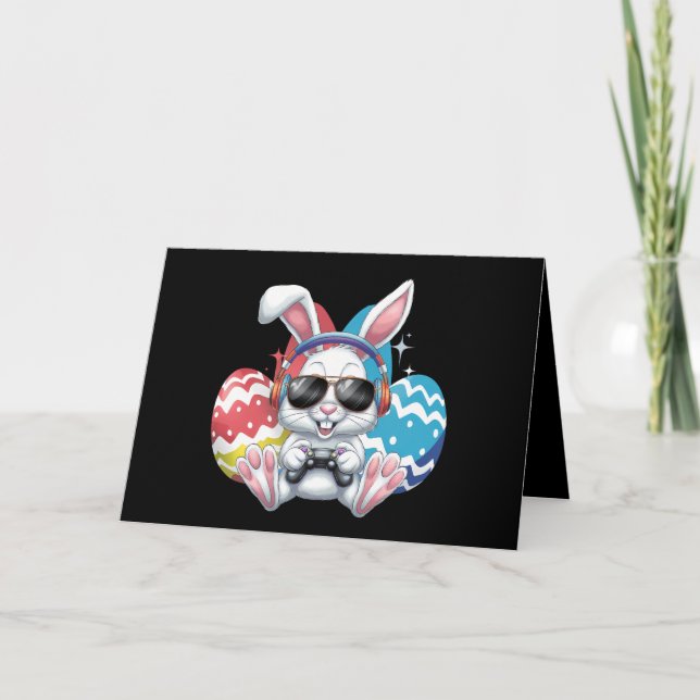 Happy Easter Bunny Rabbit Gaming Gamer Games Thank You Card (Front)