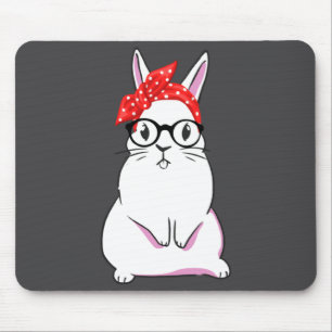 Happy Easter Bunny Rabbit Headband With Gles Ea  Mouse Pad