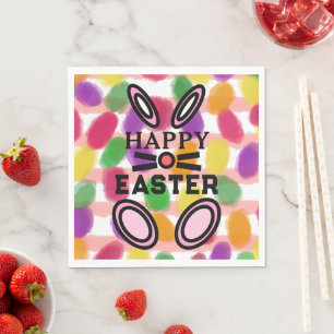 Happy Easter Bunny Rabbit Jelly Eggs Napkin
