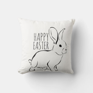 Happy Easter Bunny Rabbit Minimalist Pillow