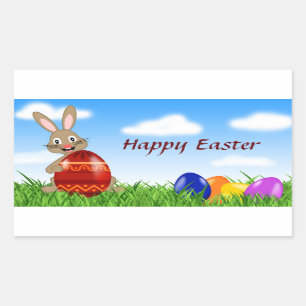 Happy Easter Bunny Rectangular Sticker