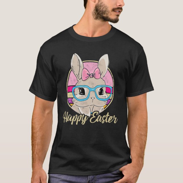 Happy Easter Bunny Retro Rabbit Kids Design Clothe T-Shirt (Front)