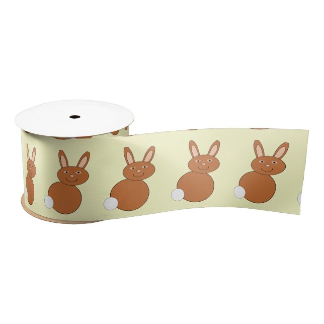 Happy Easter Bunny Ribbon Satin Ribbon (Spool)