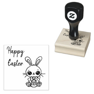 Happy Easter Bunny Rubber Stamp