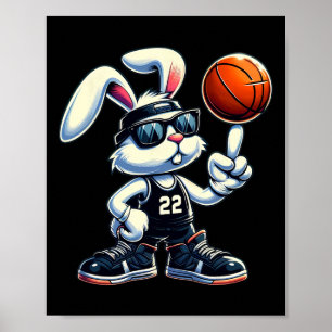 Happy Easter Bunny Sketll Kids Boys Sport Lover Gi Poster