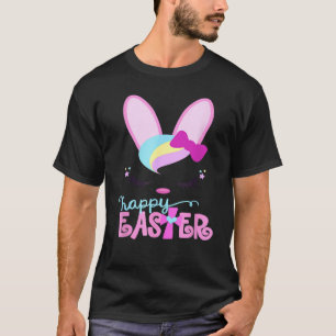 Happy Easter Bunny Sleeping Face Christian Girls W T-Shirt
