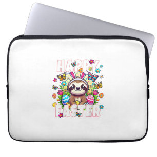 Happy Easter Bunny Sloth Easter Bunny Kids Adult F Laptop Sleeve