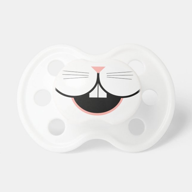 Happy Easter Bunny smile and nose baby pacifier (Front)
