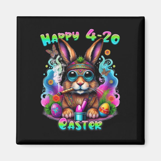 Happy Easter Bunny Smoking Weed Funny  Magnet (Front)