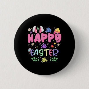 Happy Easter Bunny Spring Easter Egg Easter For Wo 6 Cm Round Badge