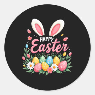 Happy Easter Bunny Spring Easter Egg Easter Shirts Classic Round Sticker