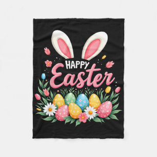 Happy Easter Bunny Spring Easter Egg Easter Shirts Fleece Blanket