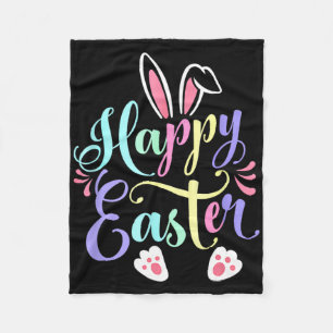 Happy Easter Bunny Spring Easter Egg Easter Shirts Fleece Blanket