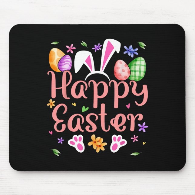 Happy Easter Bunny Spring Easter Egg Easter Shirts Mouse Pad (Front)