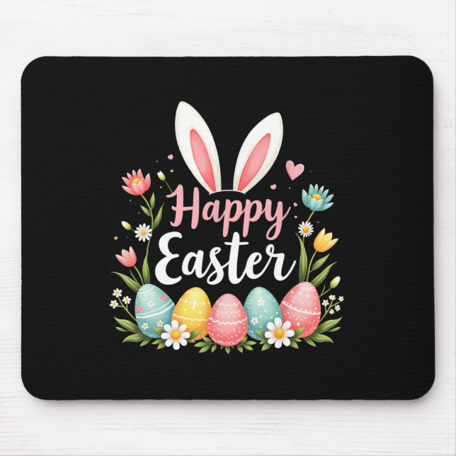 Happy Easter Bunny Spring Easter Egg Easter Shirts Mouse Pad (Front)