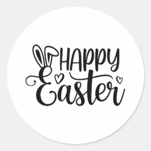 Happy Easter Bunny Spring Easter Egg Hunt Easter W Classic Round Sticker