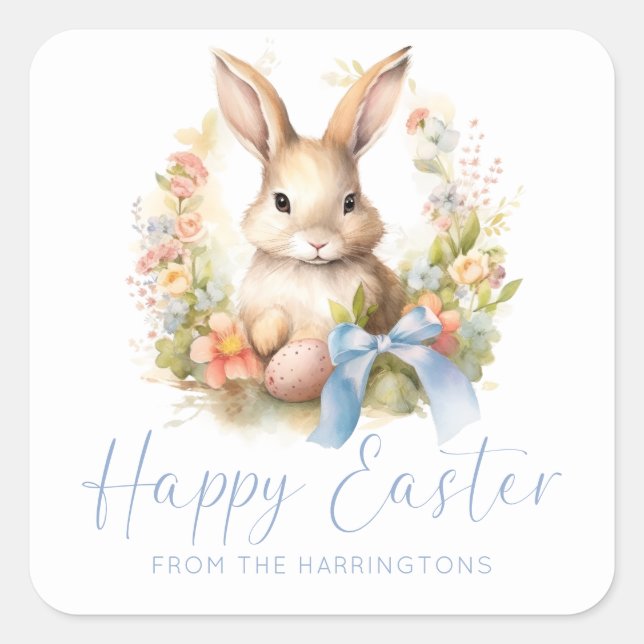 Happy Easter Bunny Square Sticker (Front)