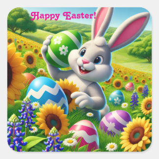 Happy “Easter Bunny”  Square Sticker