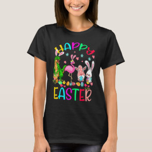 Happy Easter Bunny T Rex Flamingo Gnomes Lover Mat T-Shirt