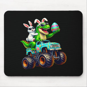 Happy Easter Bunny T Rex Monster Truck Dinosaur Bo Mouse Pad