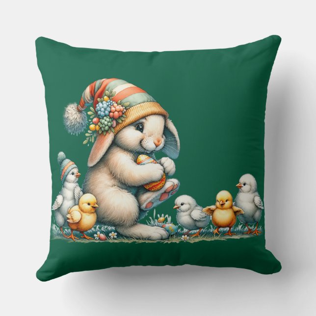 HAPPY EASTER BUNNY T-Shirt Cushion (Back)