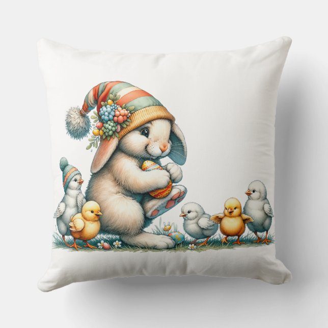 HAPPY EASTER BUNNY T-Shirt Cushion (Back)