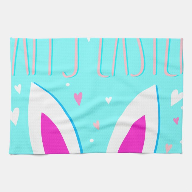 happy easter bunny tea towel (Horizontal)
