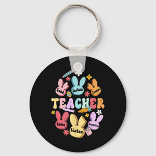 Happy Easter Bunny Teacher Love Lead Include Inspi Key Ring