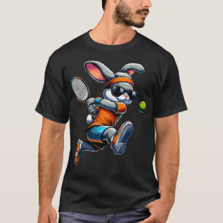 Happy Easter Bunny Tennis Player Lover Sport Rabbi T-Shirt
