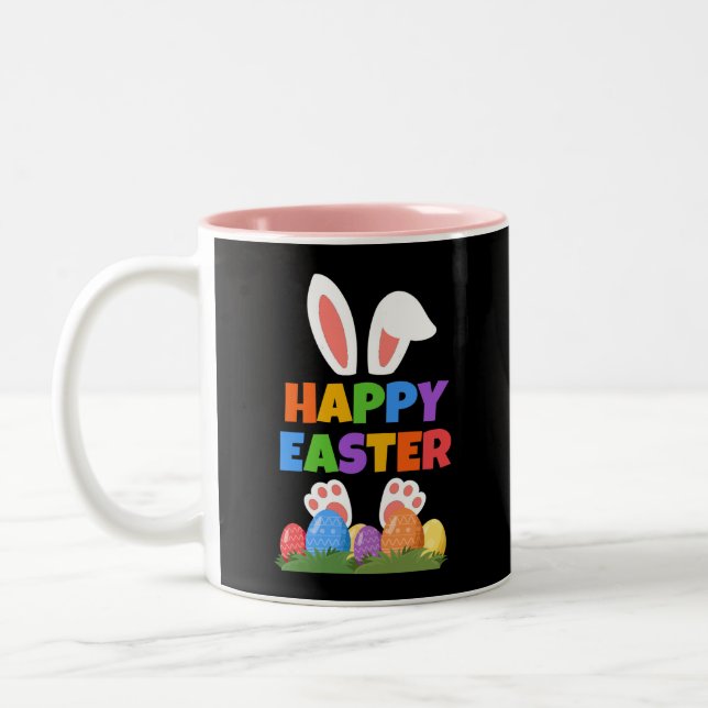 Happy Easter Bunny  Two-Tone Coffee Mug (Left)