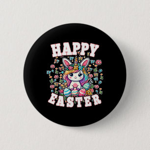 Happy Easter Bunny Unicorn Easter Bunny Boys Toddl 6 Cm Round Badge